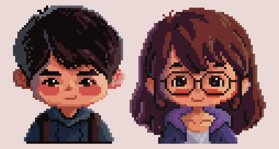 Pixel art for a lovely couple
