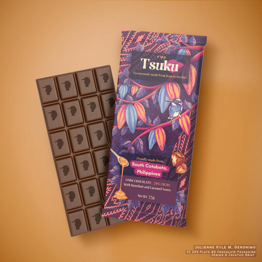 Tsuku Chocolates packaging and product mockup